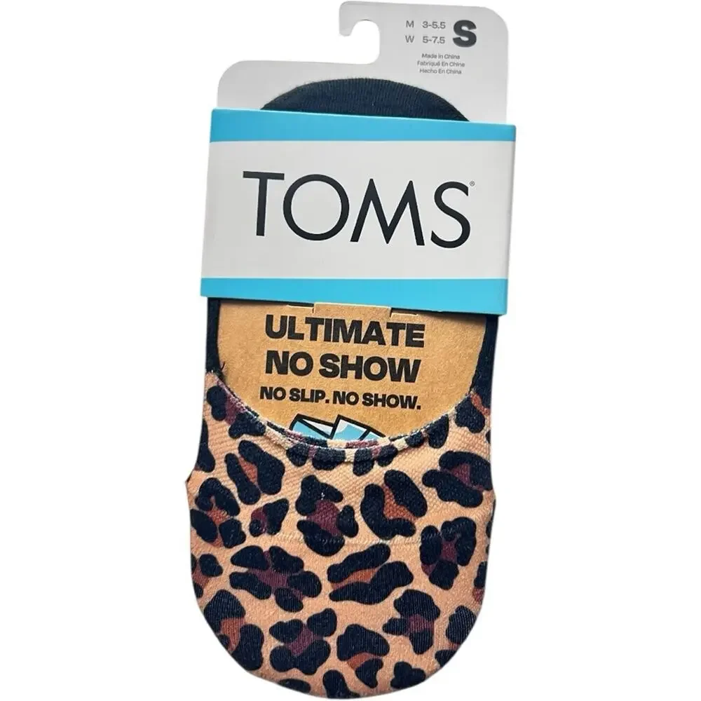 TOMS Animal Print Ultimate  No Show  No Slip Socks Sz S NWT